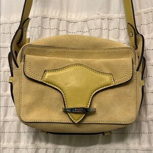ISABEL MARANT Wasy Leather Crossbody Bag Purse In Yellow Suede